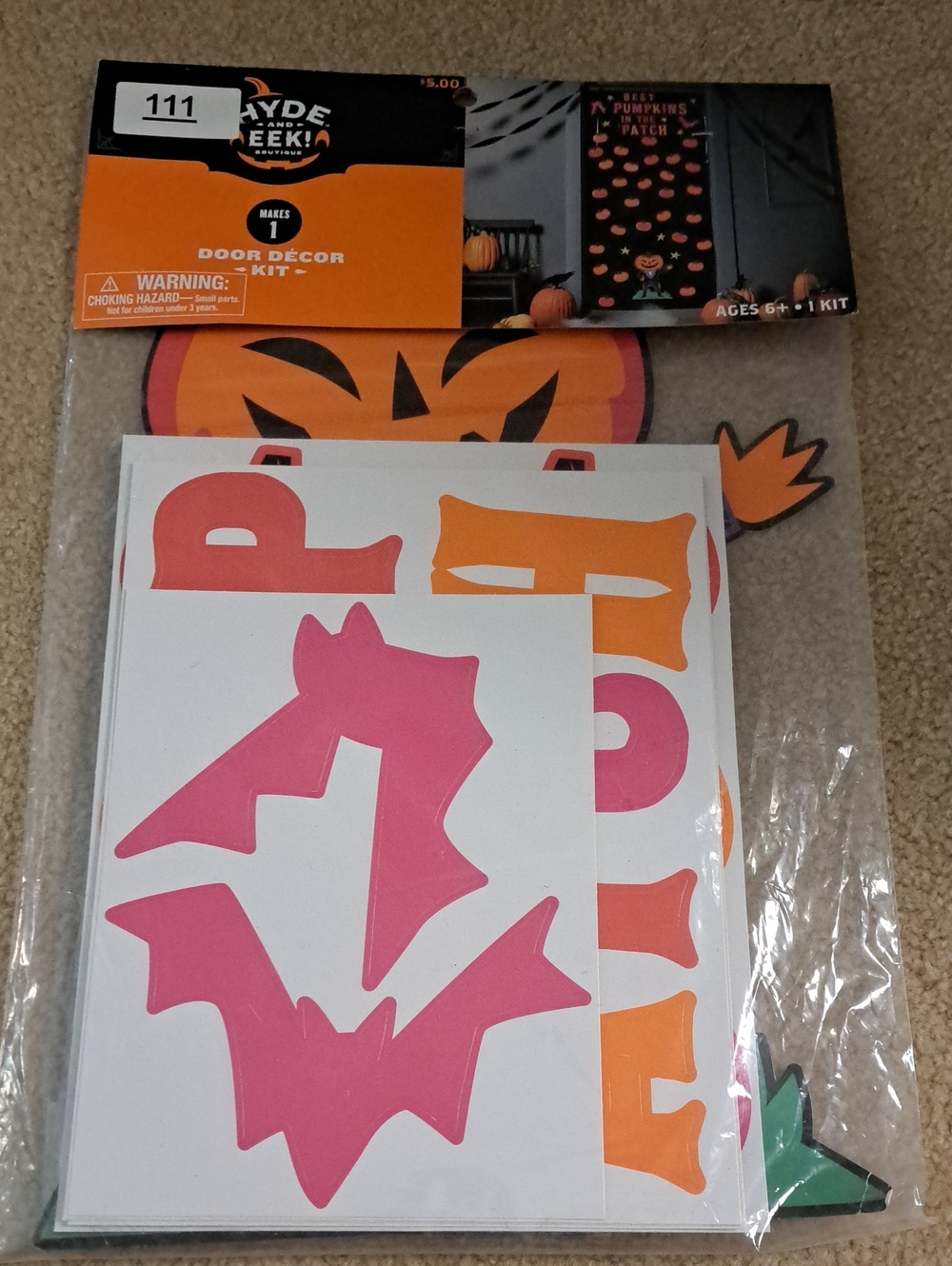 Halloween Door Décor Kit - Pink & Orange